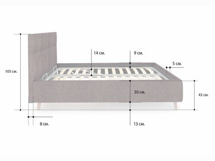 Кровать Сонум Bella Рогожка Мокко 90х190