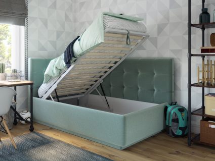 Кровать Nuvola Sabina угловая Velutto 14 (с подъемным механизмом) 90х190