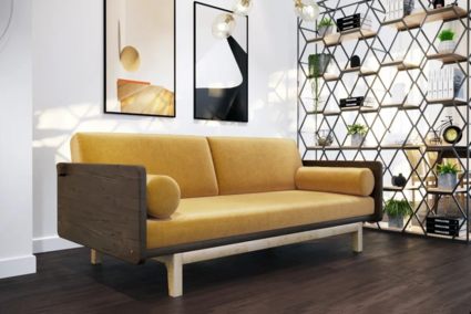 Диван Арско Двалин трехместный желтый