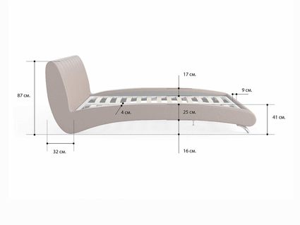Кровать Сонум Verona Экокожа Графит 90х190