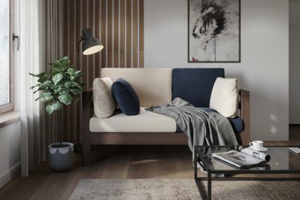 Диван Арско Домино Мини двухместный сине-бежевый