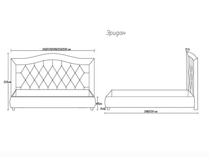 Кровать Димакс Эридан Нуар с подъемным механизмом 180х190
