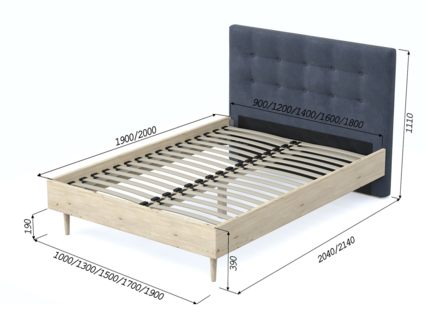 Кровать Арско Альмена Сосна/Микрошеннил Frida 08 180х200