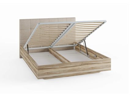 Кровать Сонум Vena Ясень Ориноко + Кашемир Латте (с подъемным механизмом) 160х190