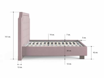 Кровать Сонум Elysium Кашемир Бежевый (с подъемным механизмом) 140х200