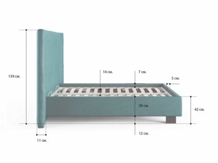 Кровать Сонум Barbara Кашемир Светло-серый (с подъемным механизмом) 200х190